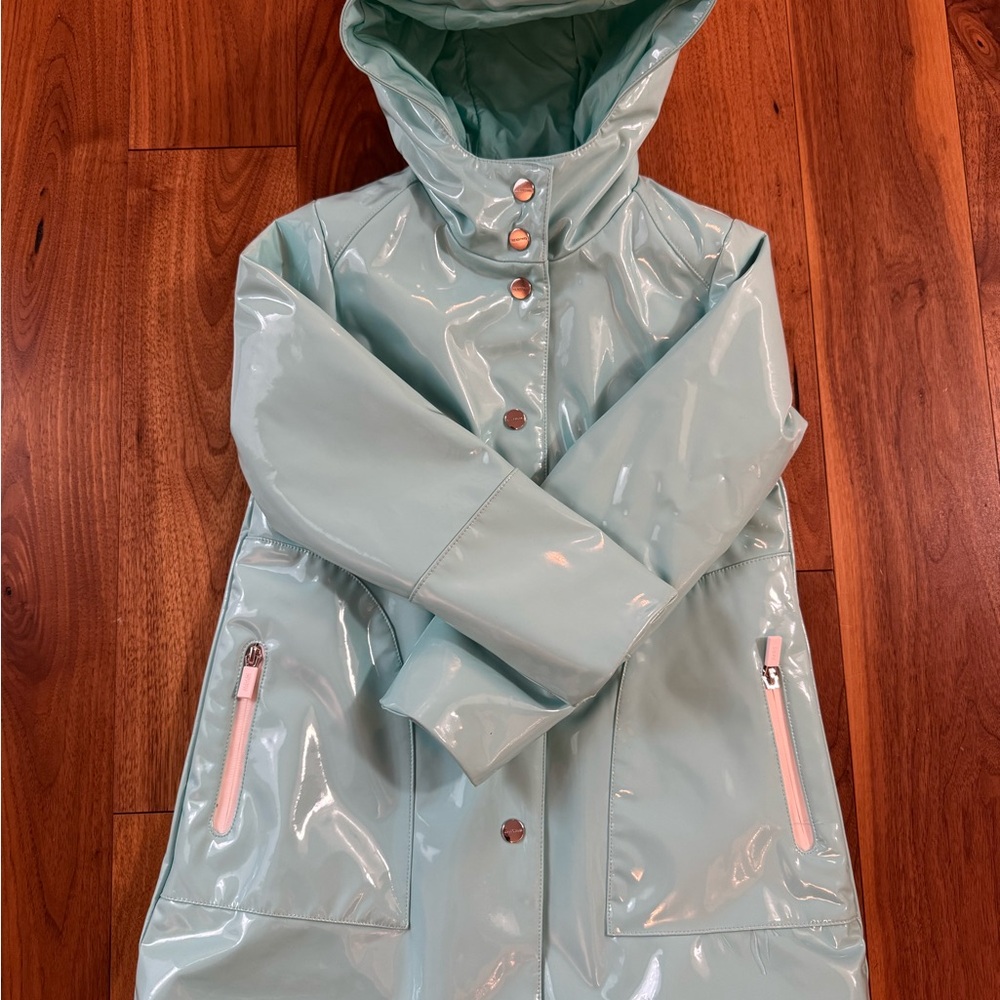 Jacadi Paris Mint Green Hooded Raincoat